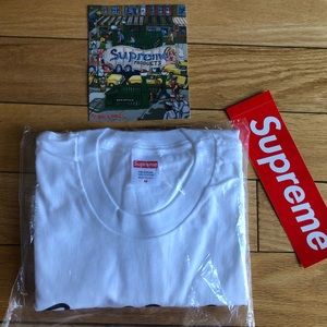 Authentic SUPREME white t shirt .